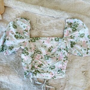 Glassons Puff Sleeve Crop Blouse